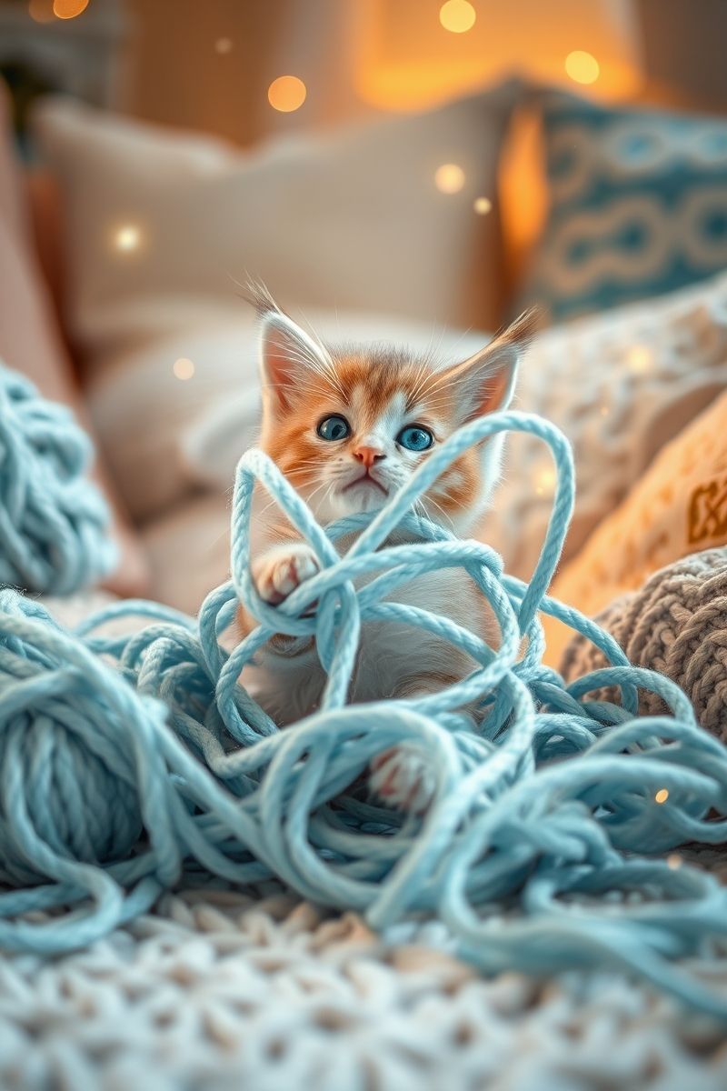 Grab Kitten Yarn Play #AestheticWallpaper