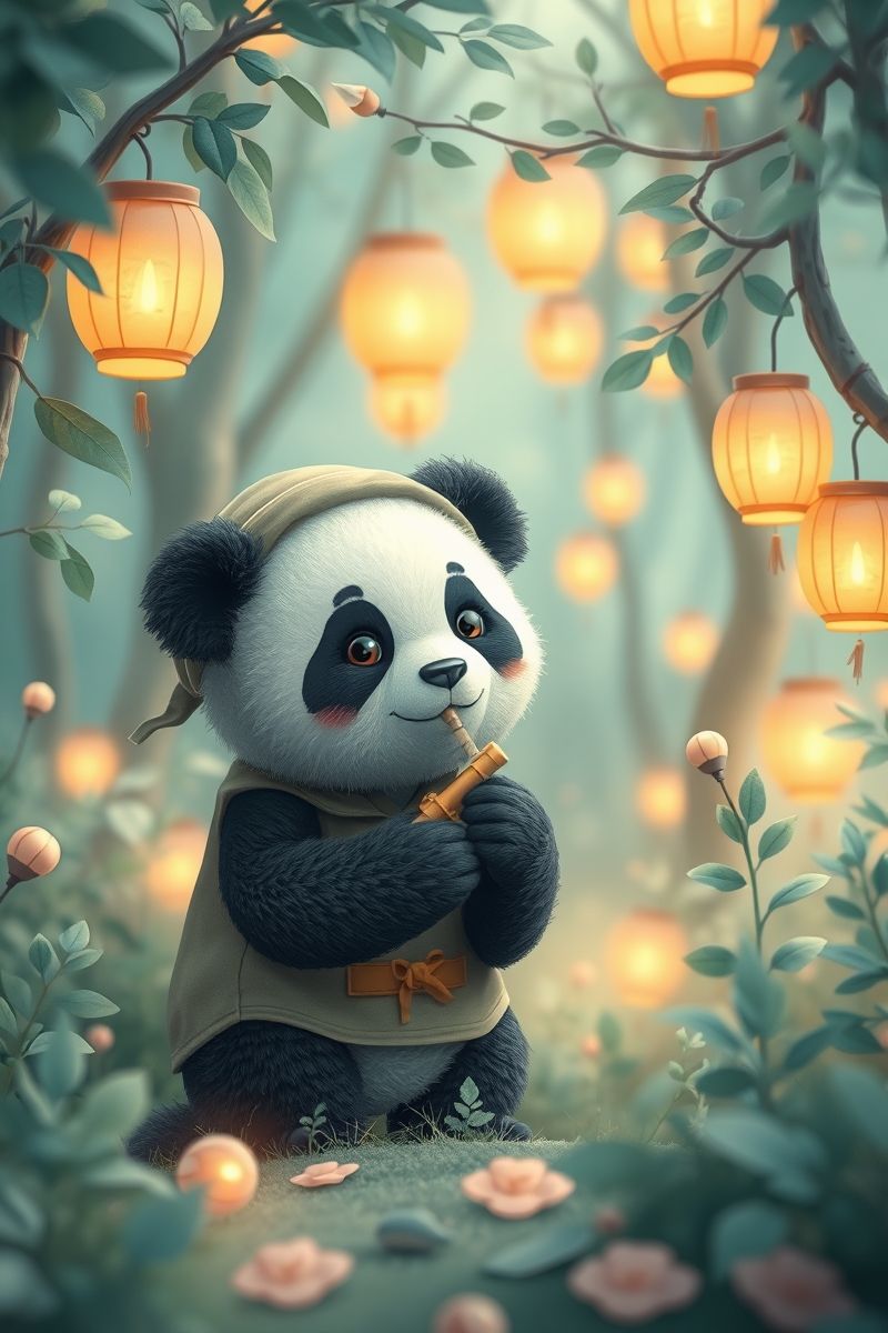 Grab Panda Flute Magic #PetWallpaper