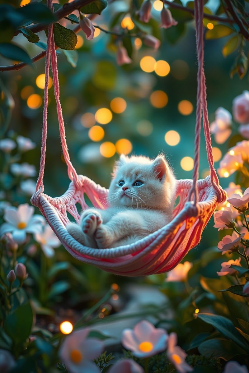 Download Kitten Hammock Glow #CutePet