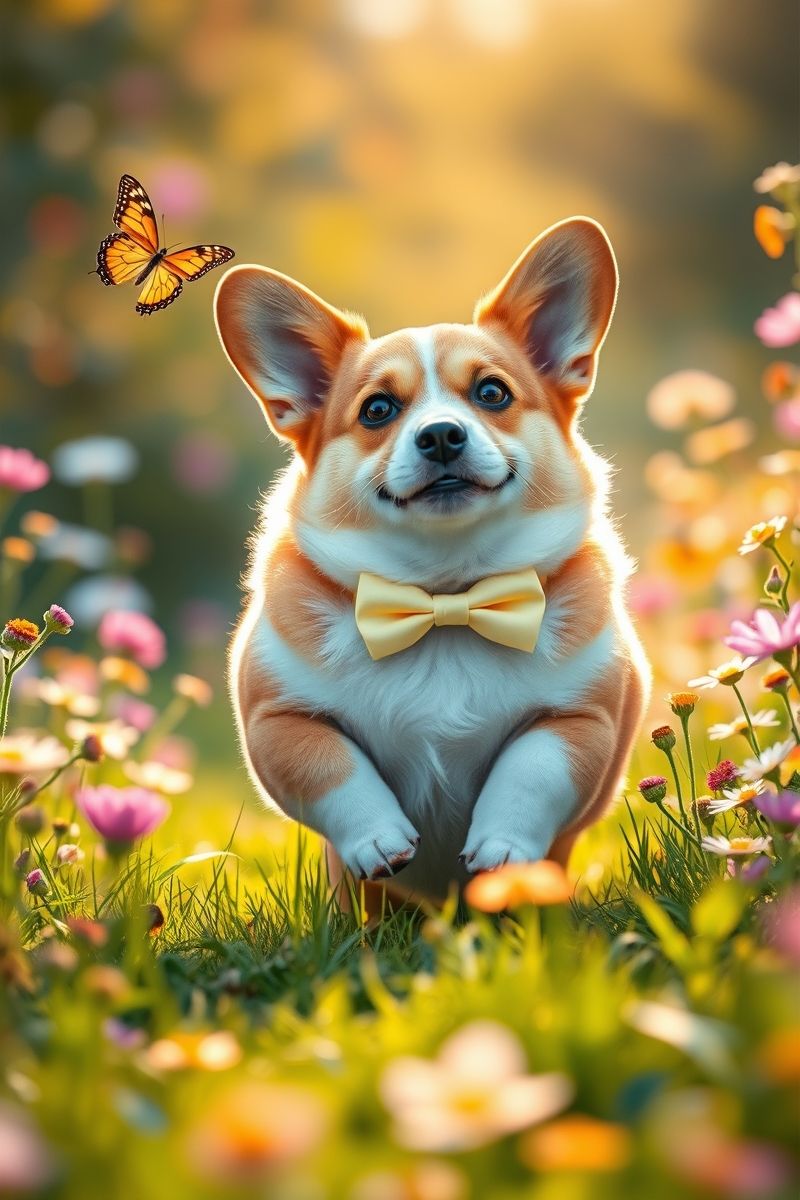 Grab Corgi Butterfly Chase #AestheticPet
