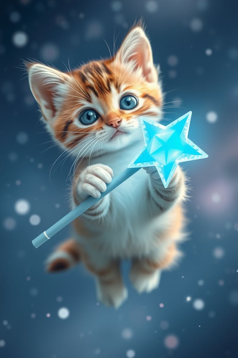 Download Kitten Star Magic #PetWallpaper