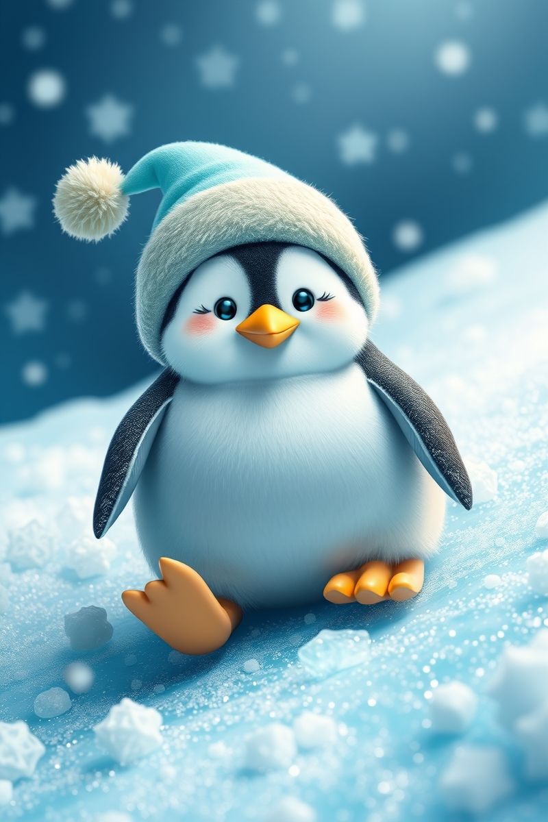 Grab Penguin Ice Slide #CutePetWallpapers