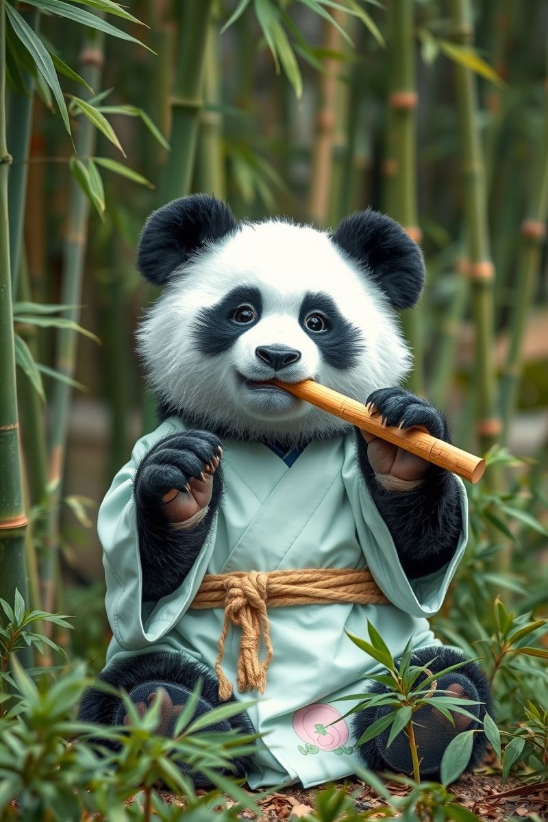 Download Panda Flute Magic #PetWallpaper