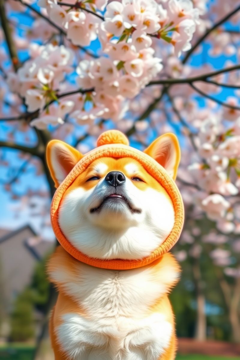 Grab Shiba Blossom Wink #PetWallpaper