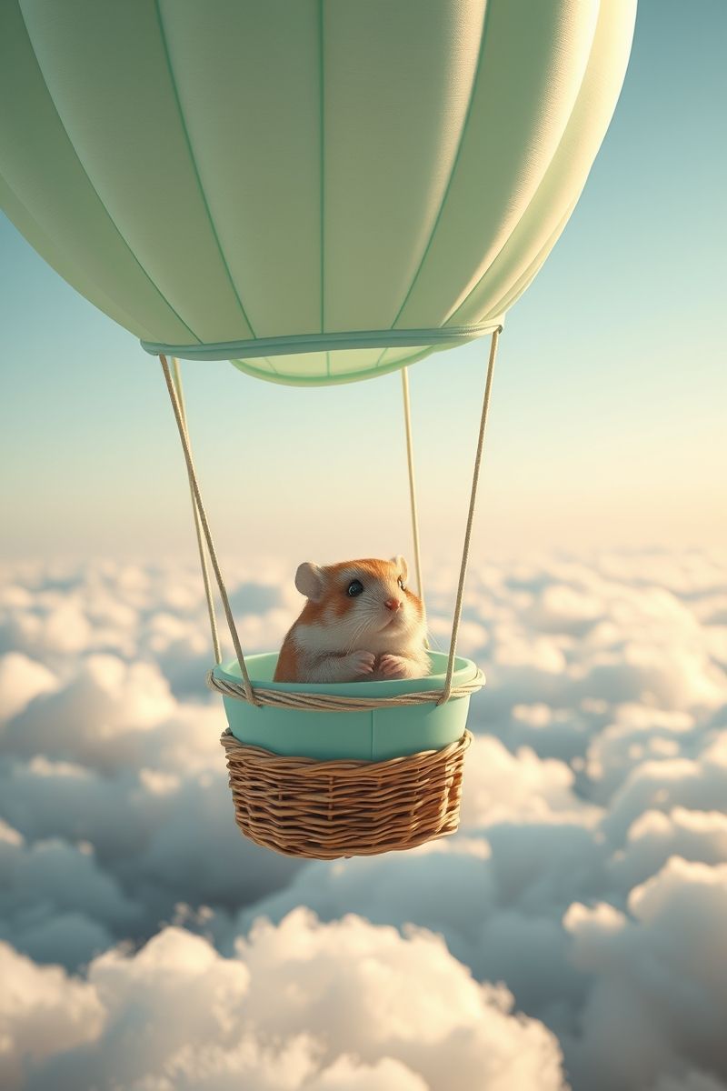 Grab Hamster Balloon Sky #CutePet