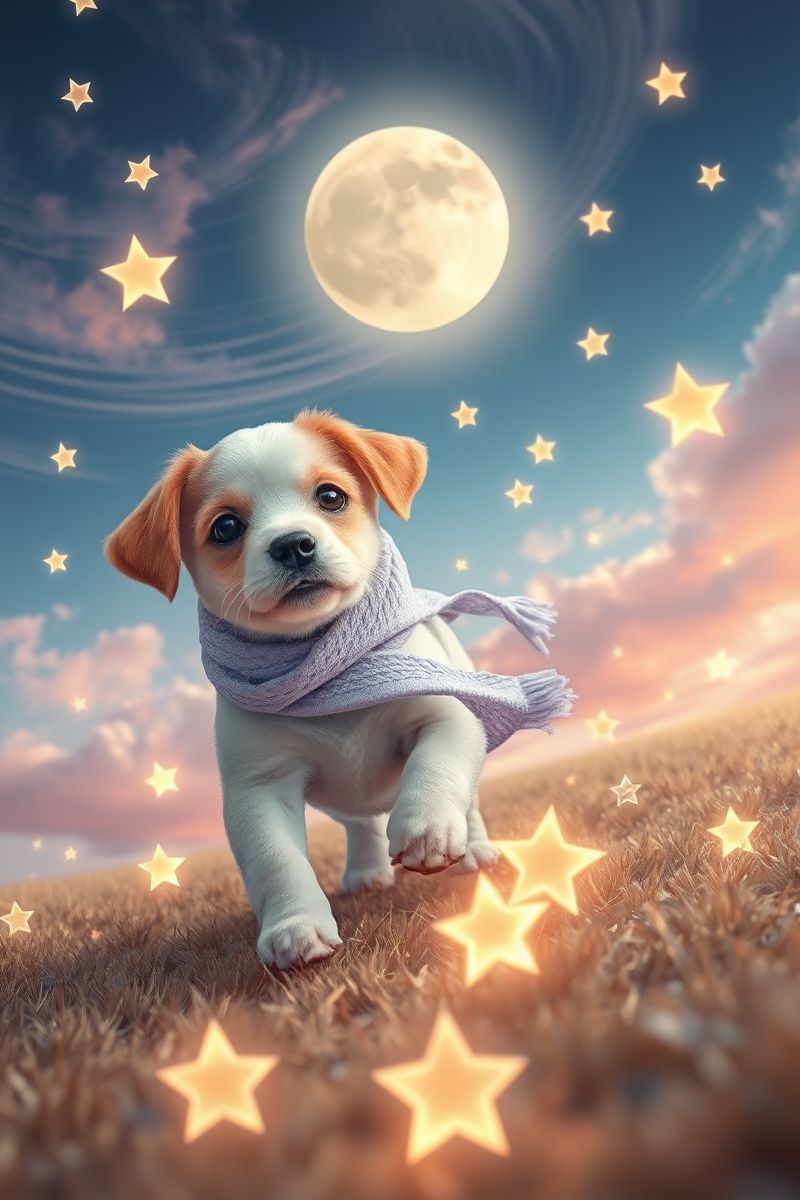 Download Puppy Star Chase #CutePetWallpapers