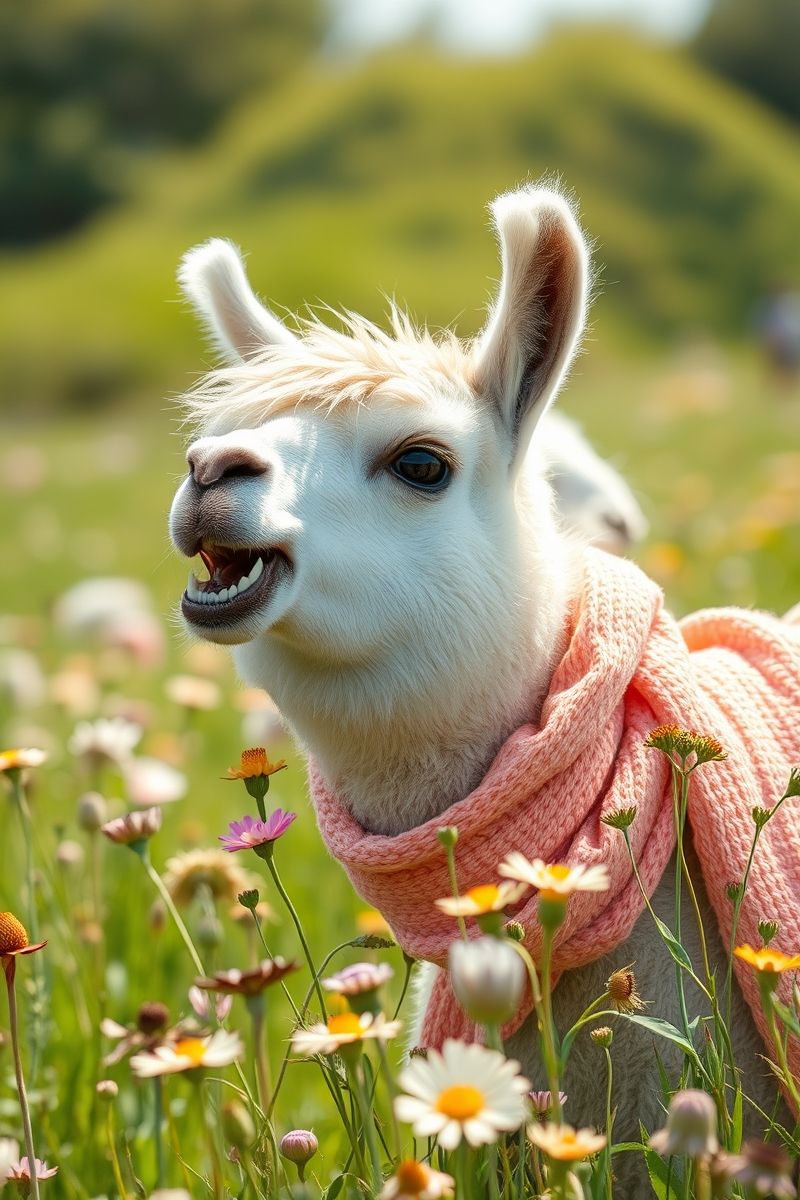 Get Alpaca Flower Nibble #PetWallpaper