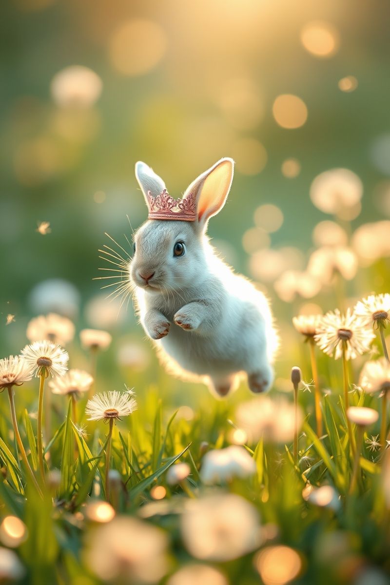Download Bunny Dandelion Glow #PetWallpaper