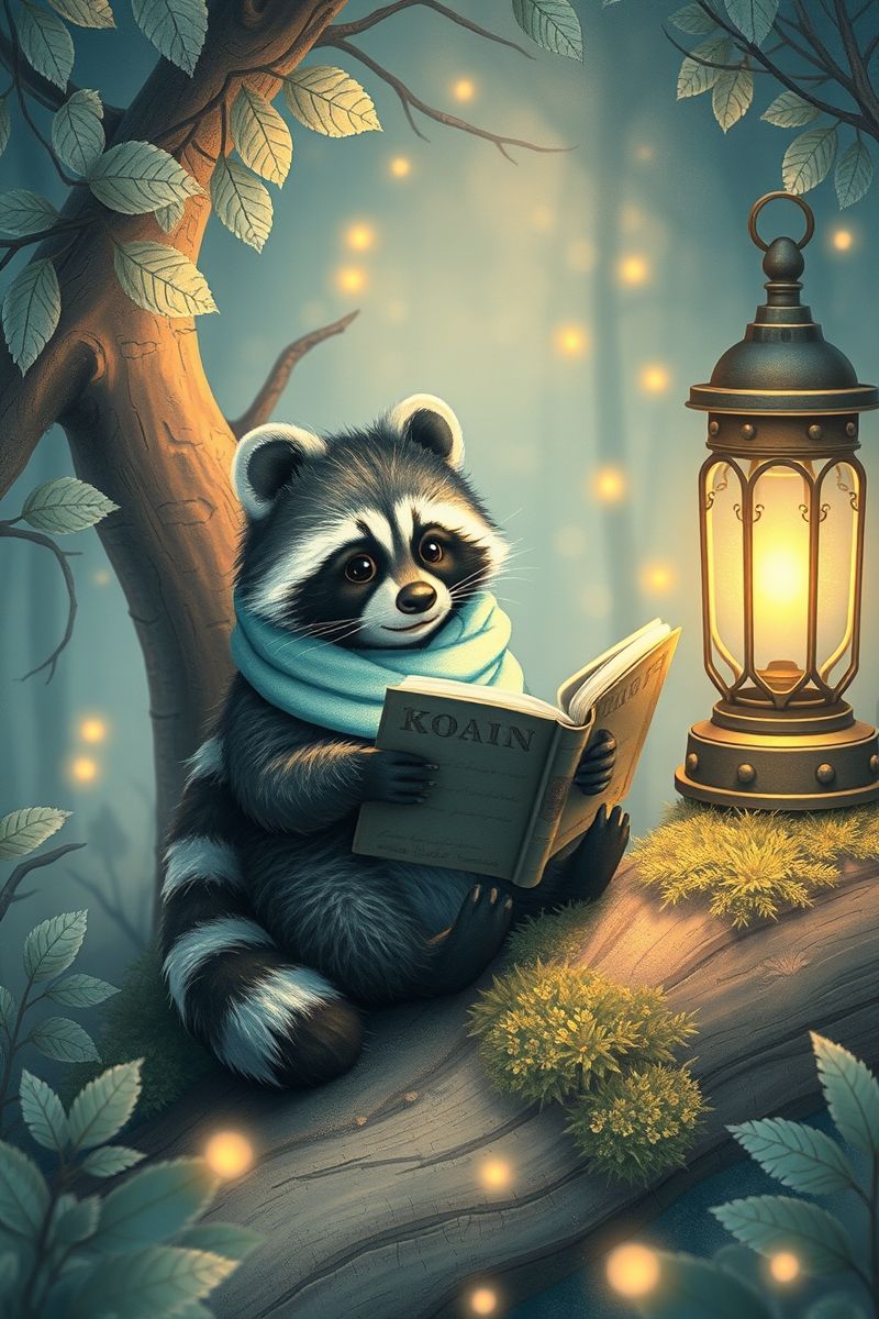 Download Raccoon Book Shine #CutePet