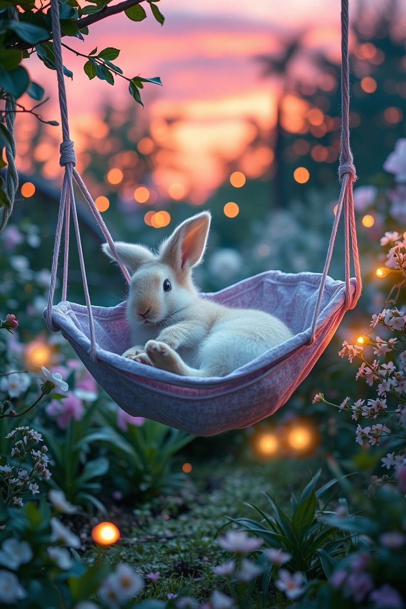 Get Bunny Hammock Shine #PetWallpaper