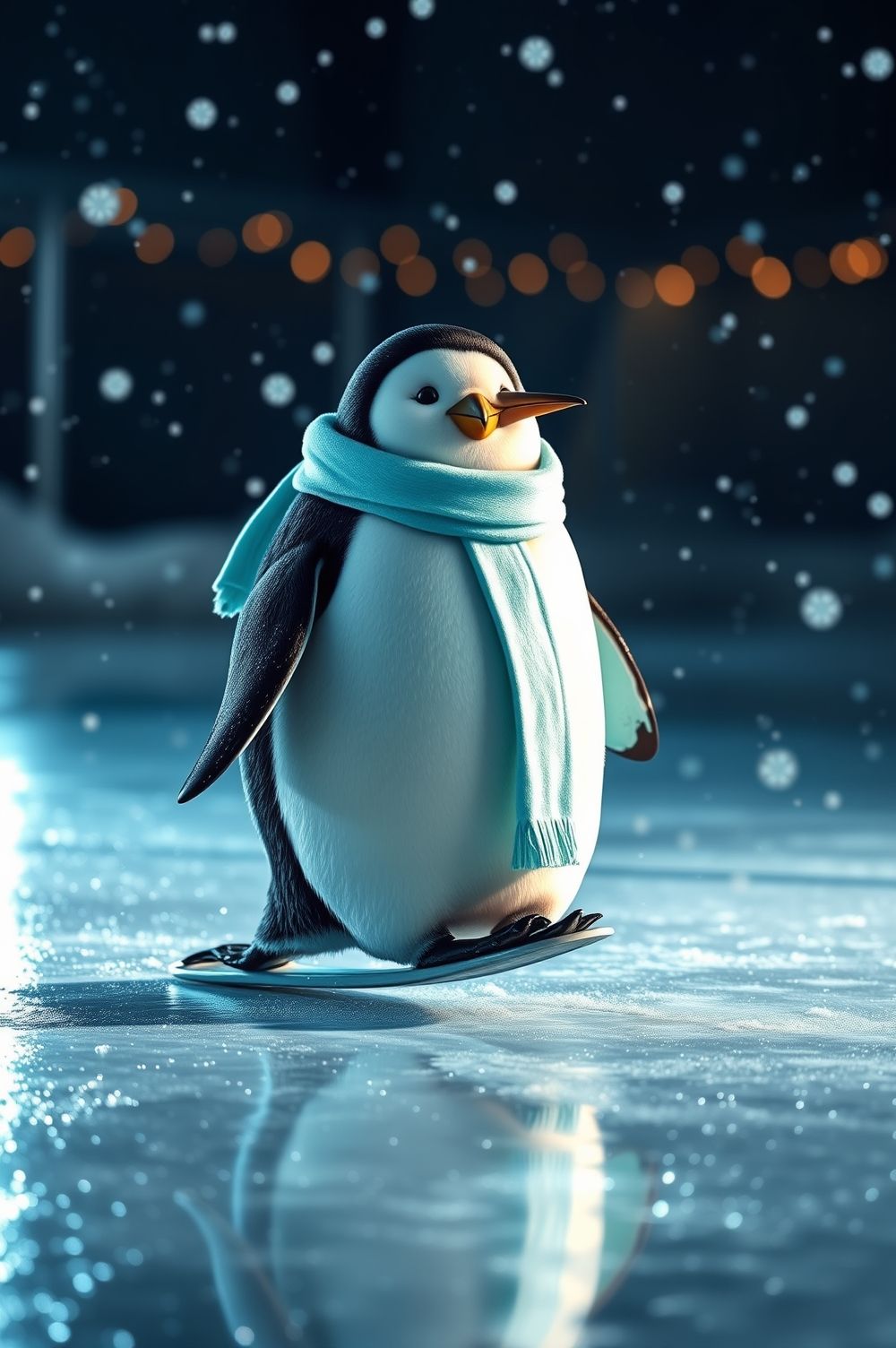 Download Penguin Ice Glow #CutePetWallpapers