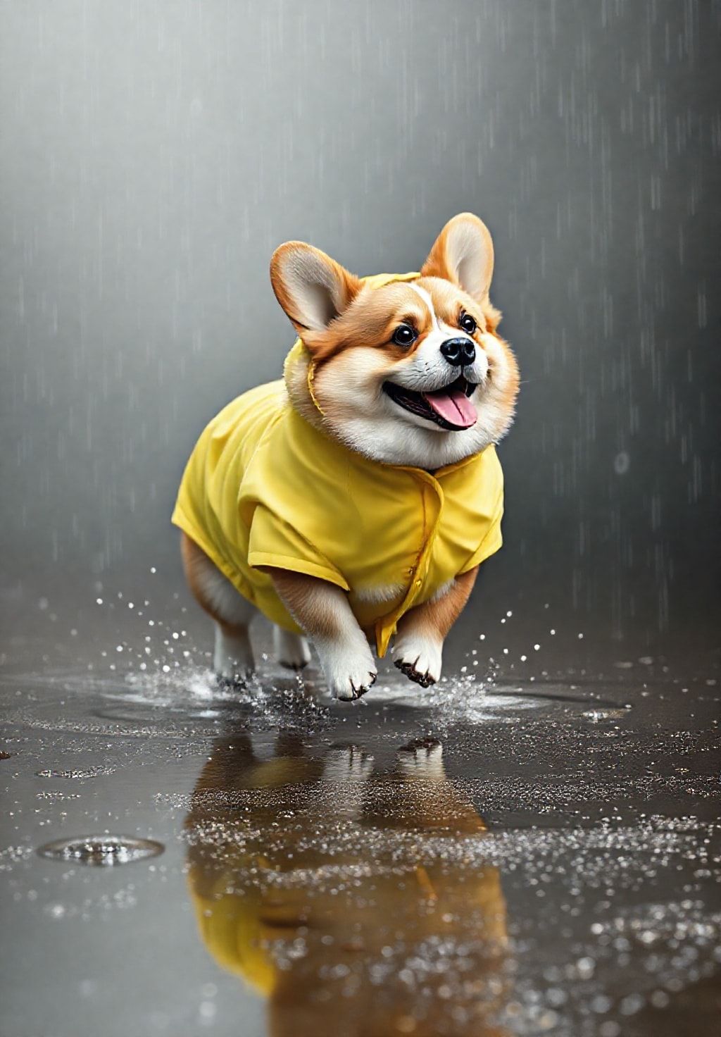Grab Corgi Rain Shine #PetWallpaper