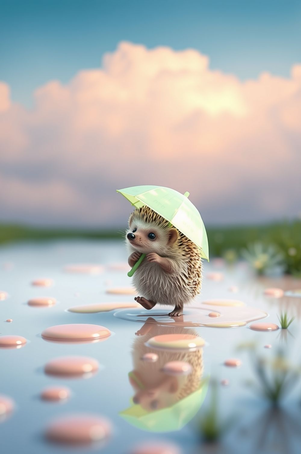 Grab Hedgehog Rain Shine #AestheticPet