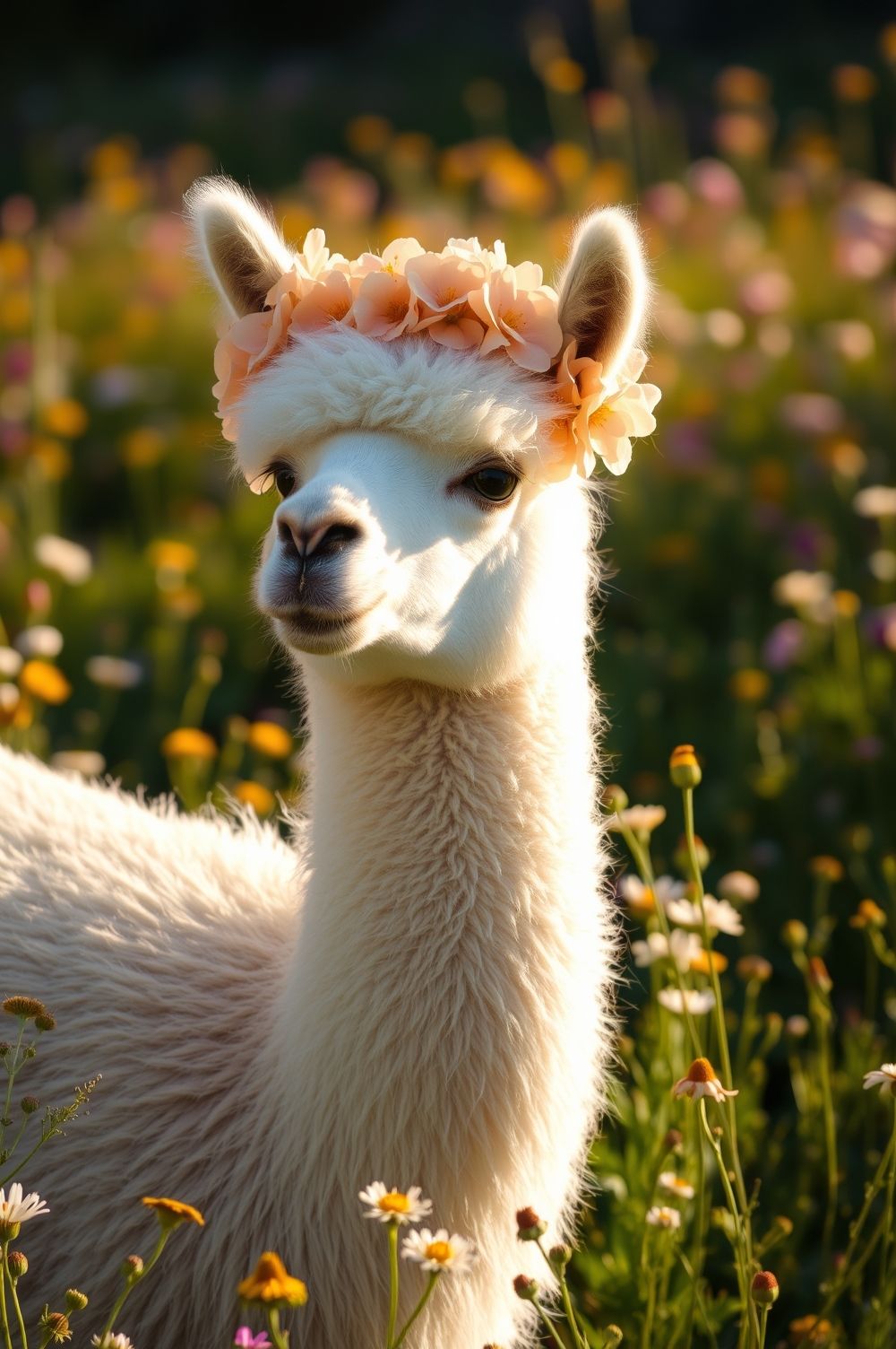 Get Alpaca Blossom Shine #CutePetWallpapers