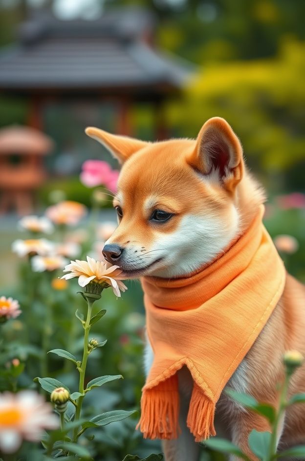 Get Shiba Flower Sniff #CutePet