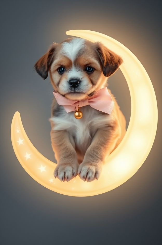 Get Puppy Moon Shine #PetWallpaper