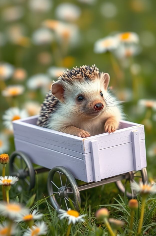 Grab Hedgehog Dandelion Roll #CutePetWallpapers