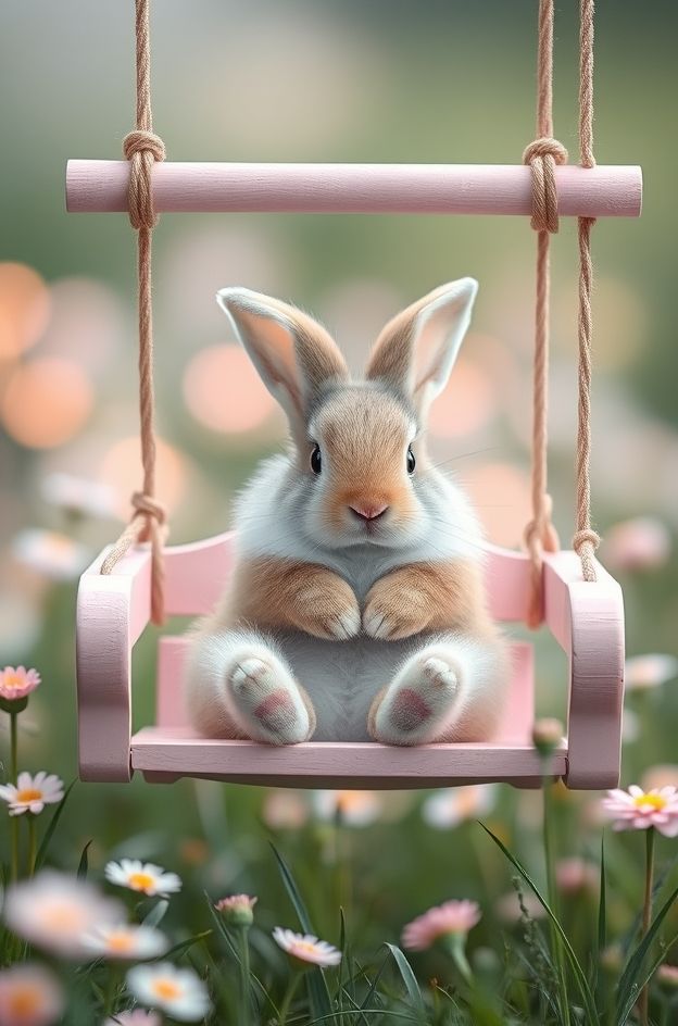 Download Bunny Flower Swing #CutePet