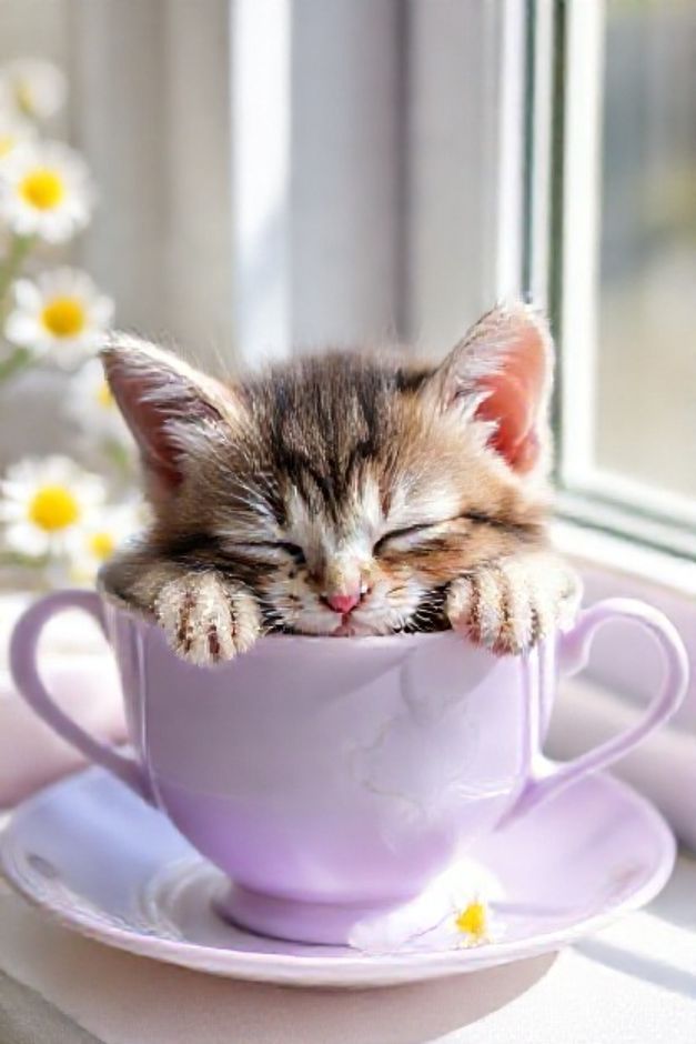 Get Kitten Teacup Dream #CutePetWallpapers