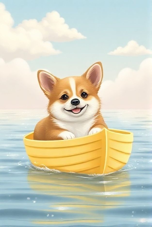 Download Corgi Lake Sail #KawaiiPet