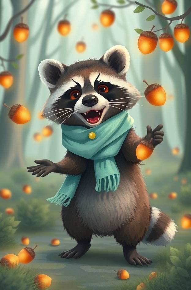Download Raccoon Acorn Glow #CutePet
