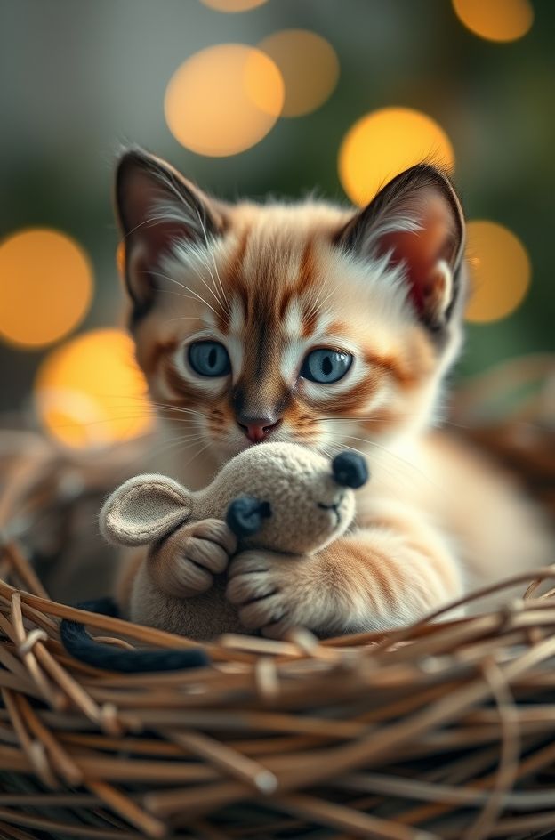 Grab Kitten Mouse Hug #AdorableCat