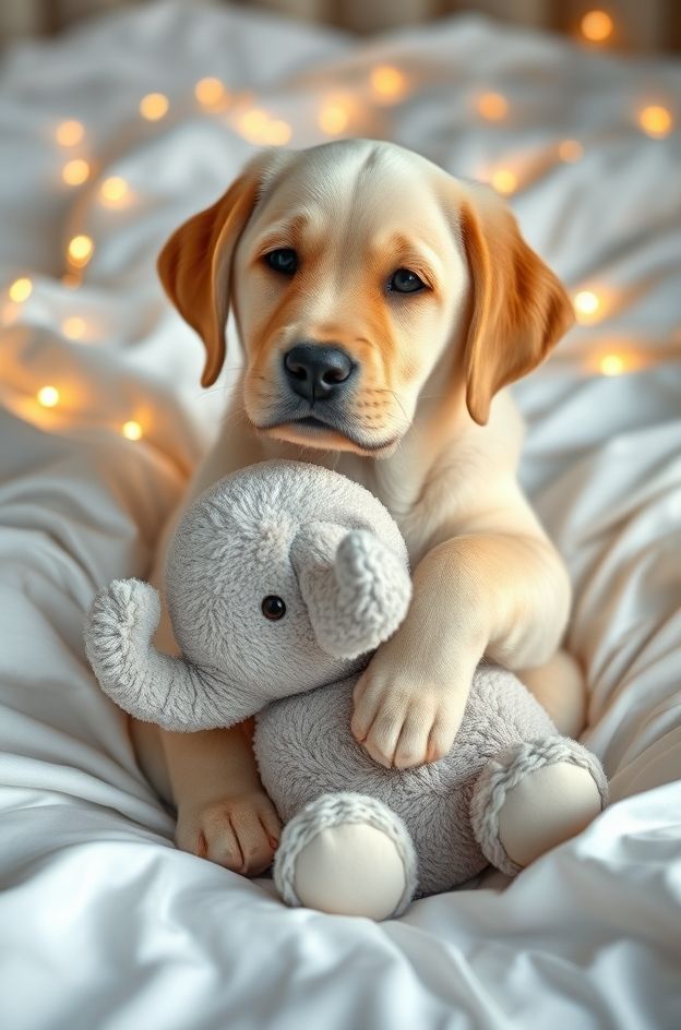 Get Puppy Elephant Cuddle #CutePuppy