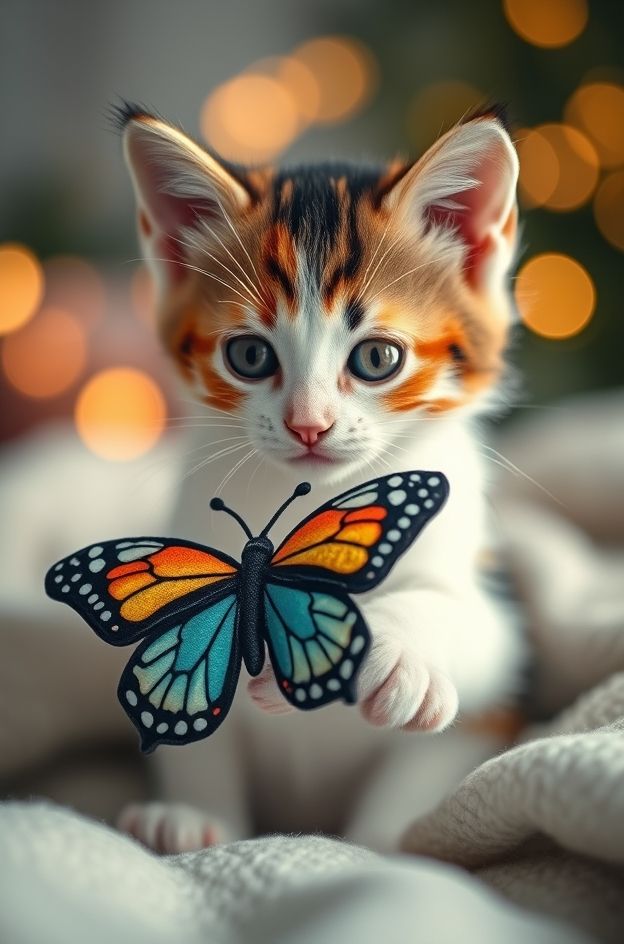 Download Kitten Butterfly Cuddle #AdorableCat