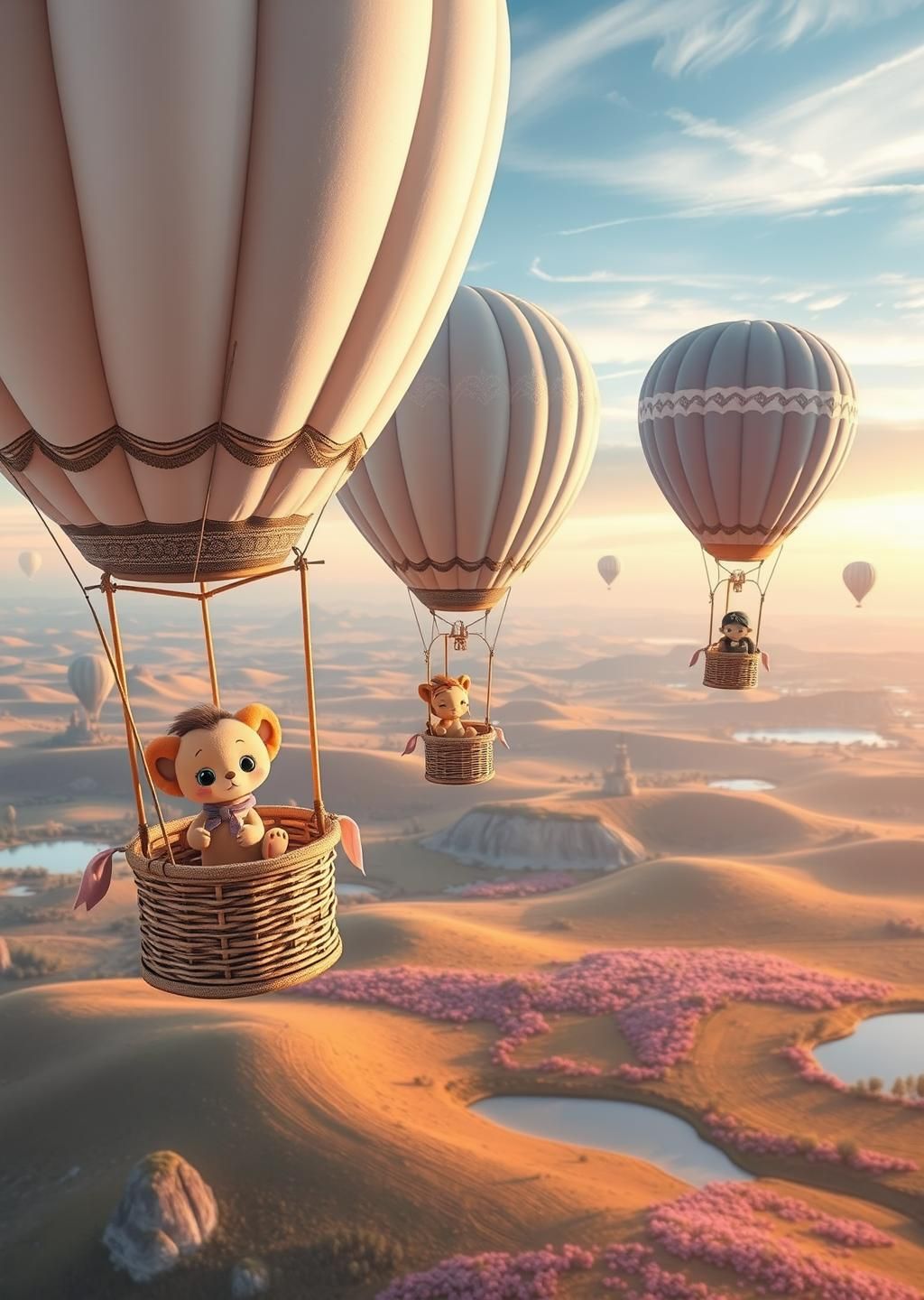 Dreamy Hot Air Balloon Safari Animals