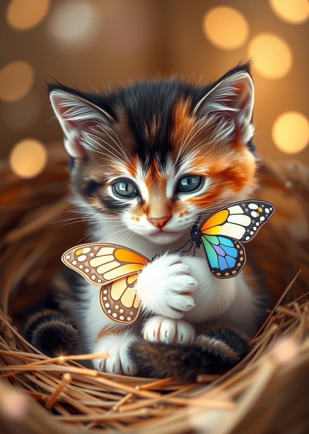 Download Kitten Butterfly Glow #AdorableCat