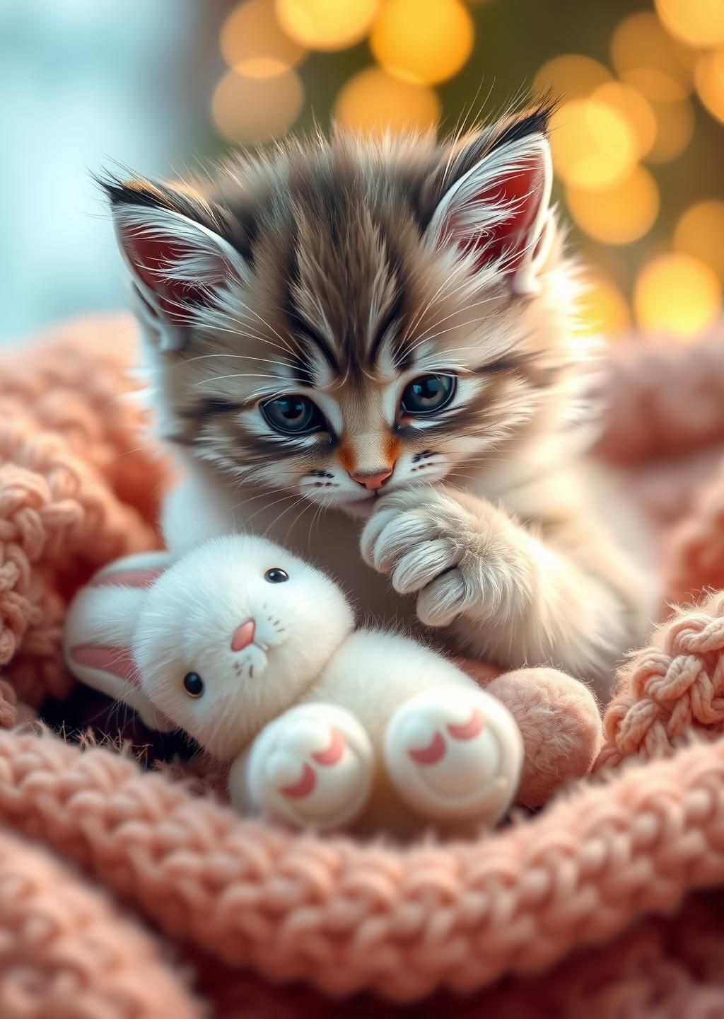 Grab Kitten Bunny Cuddle #AdorableCat