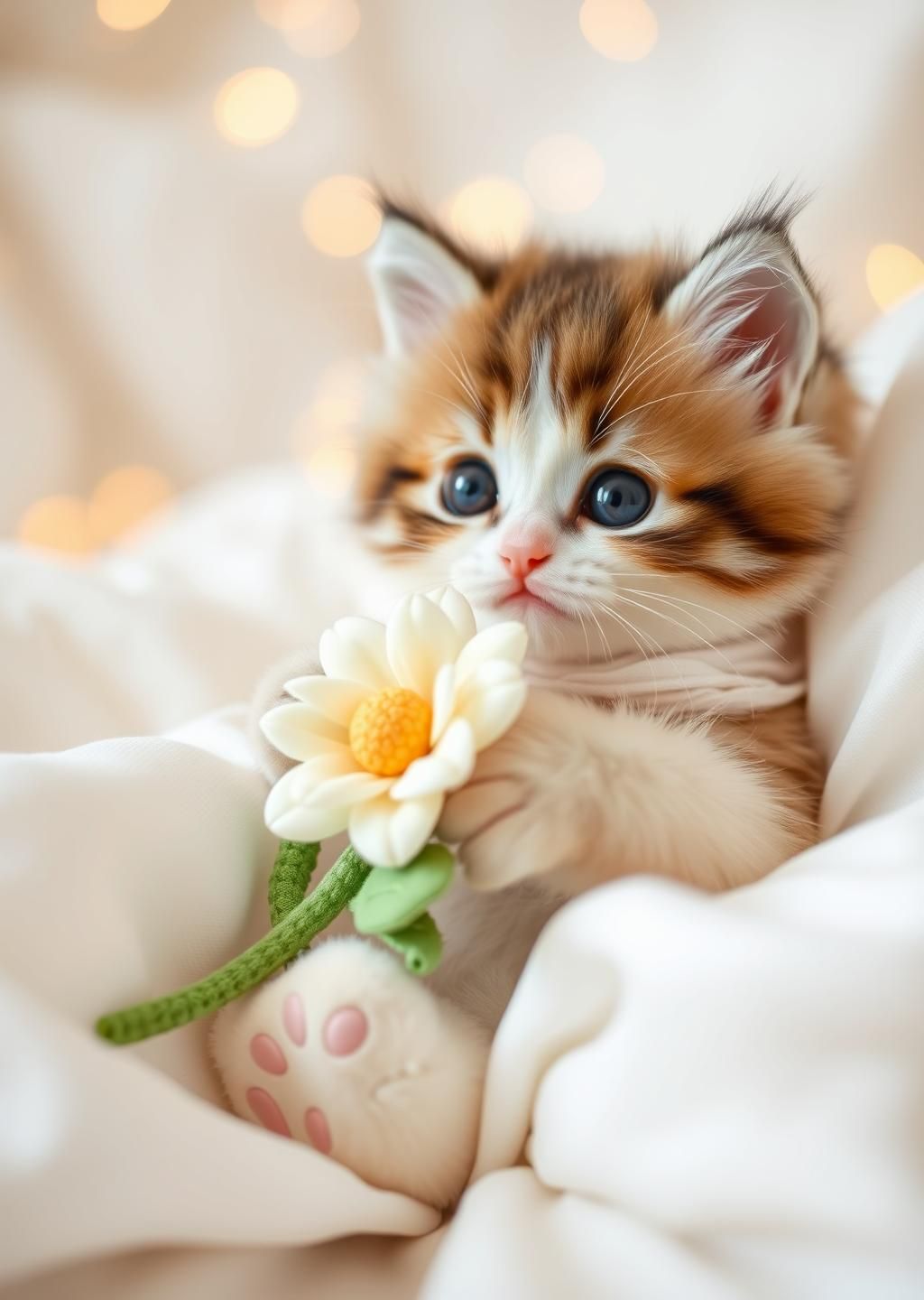 Get Kitten Flower Hug #AdorableCat