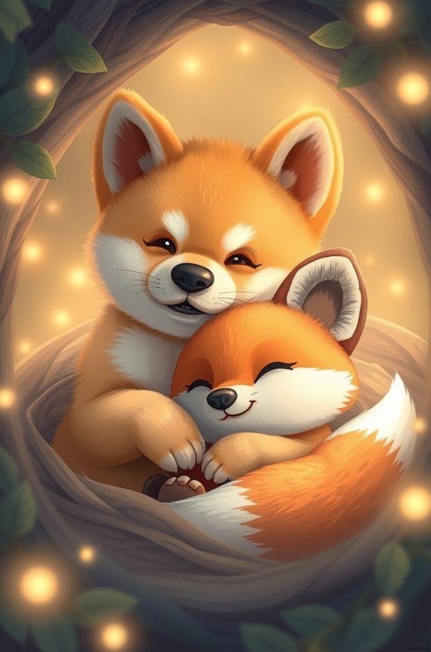 Get Puppy Fox Hug #CutePuppy