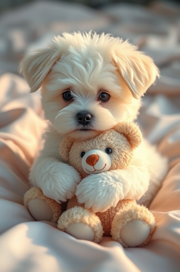 Grab Puppy Teddy Cuddle #CutePuppy