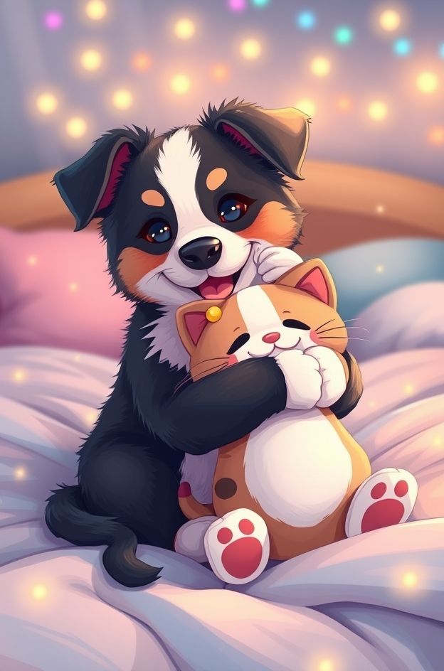 Get Puppy Cat Cuddle #CutePuppy