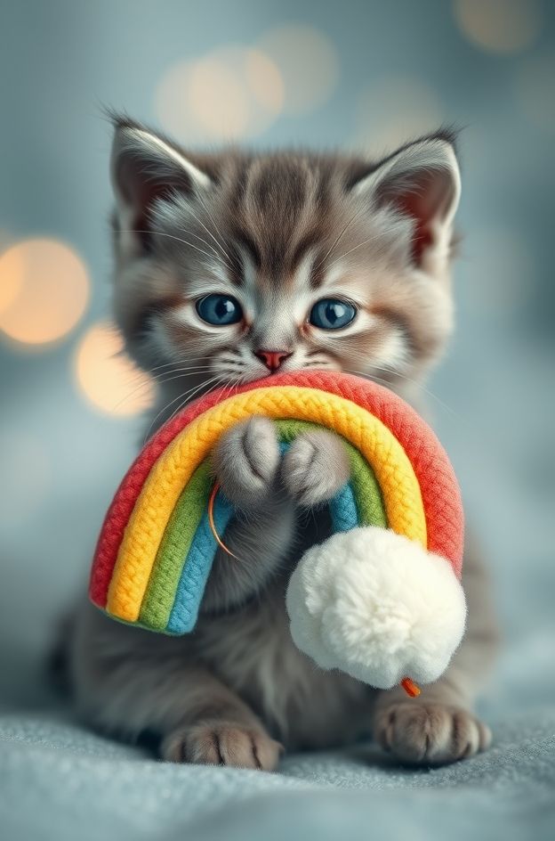 Download Kitten Rainbow Hug #KawaiiCat