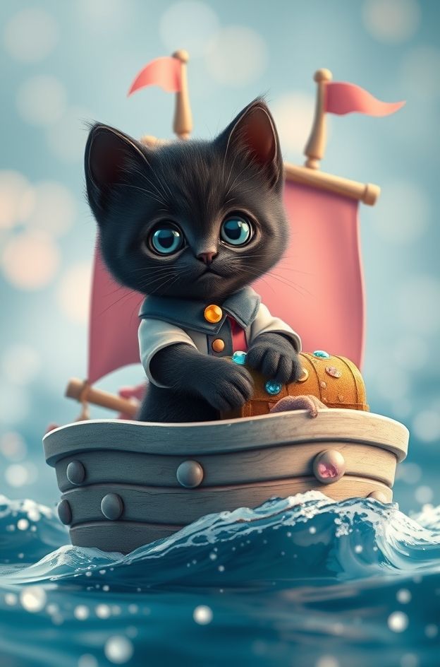 Get Kitten Pirate Sail #AdorableCat