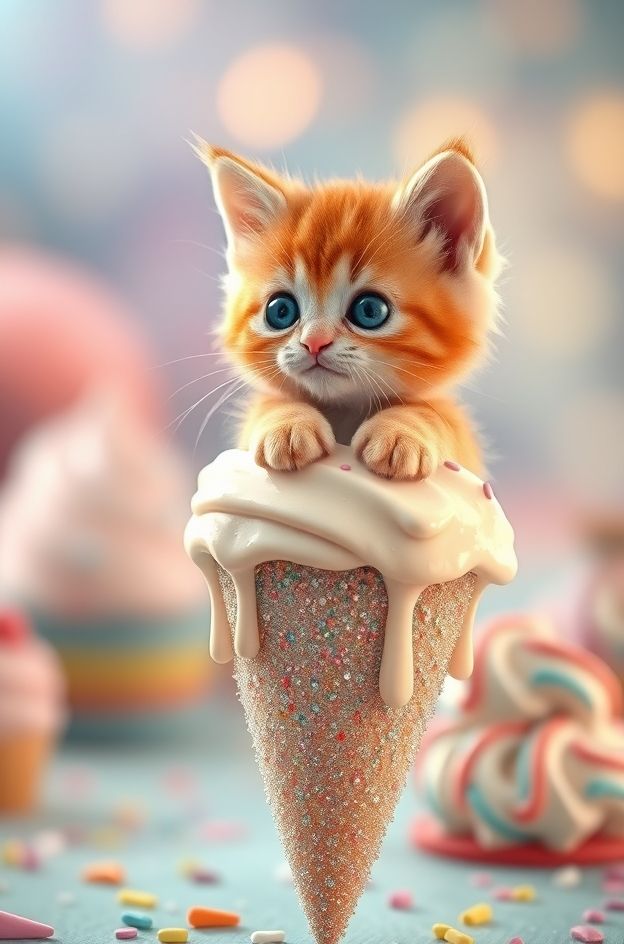 Grab Kitten Ice Cream #KawaiiCat