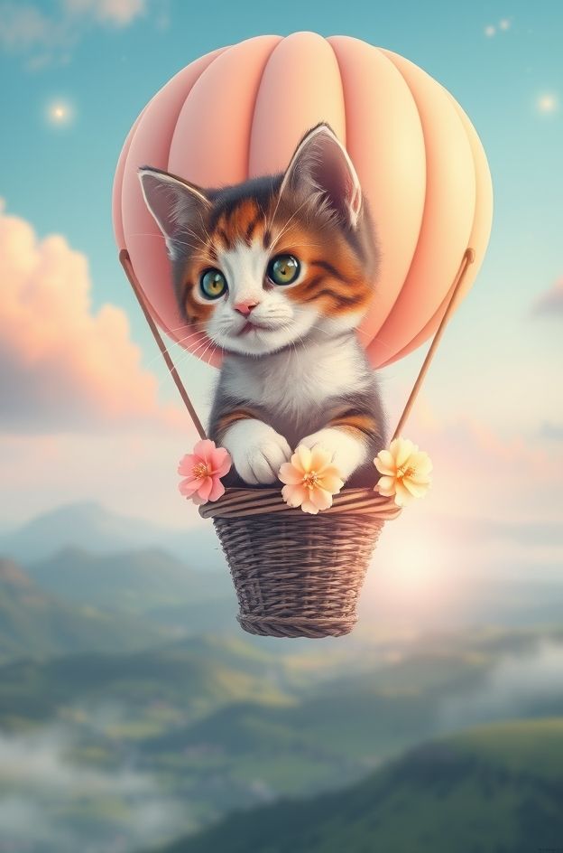 Download Kitten Balloon Bloom #AdorableCat