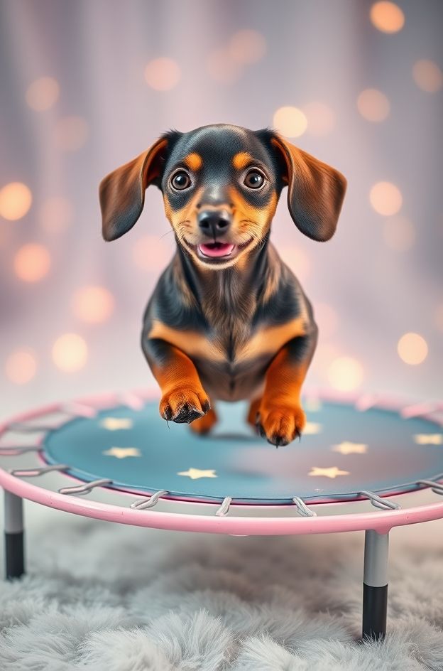 Get Puppy Trampoline Bounce #CuteDog