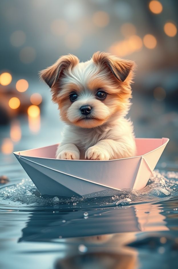 Grab Puppy Paper Boat #CutePet