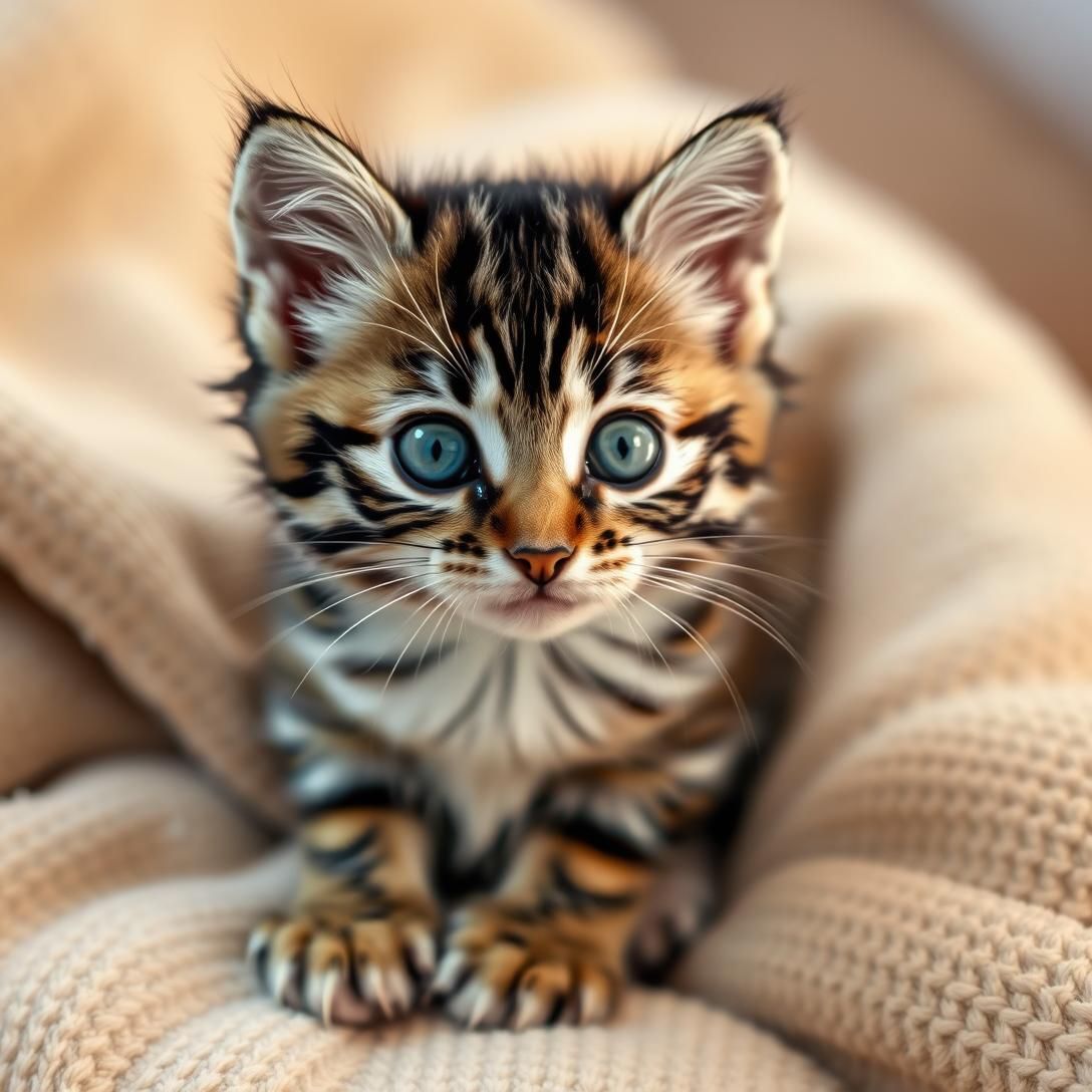 Adorable Striped Kitten's Big Eyes Steal Hearts