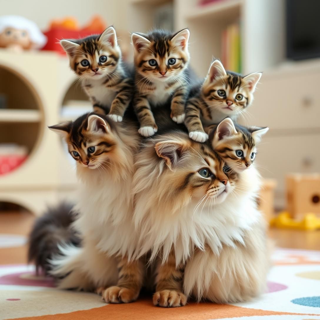 Ultimate Cat Stack: Trio Tower of Fluff