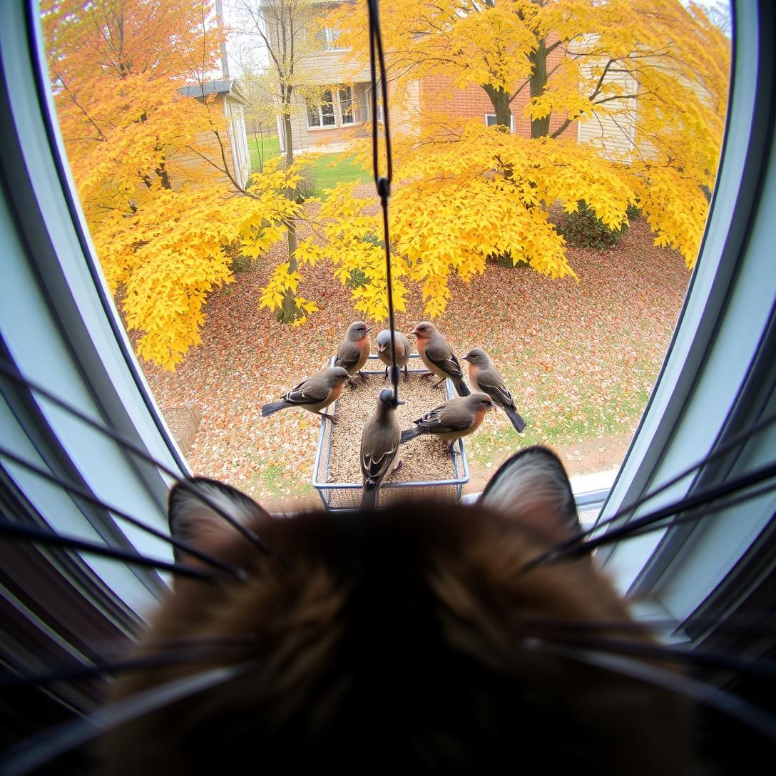 Cat's POV Windowsill Birdwatching Saga
