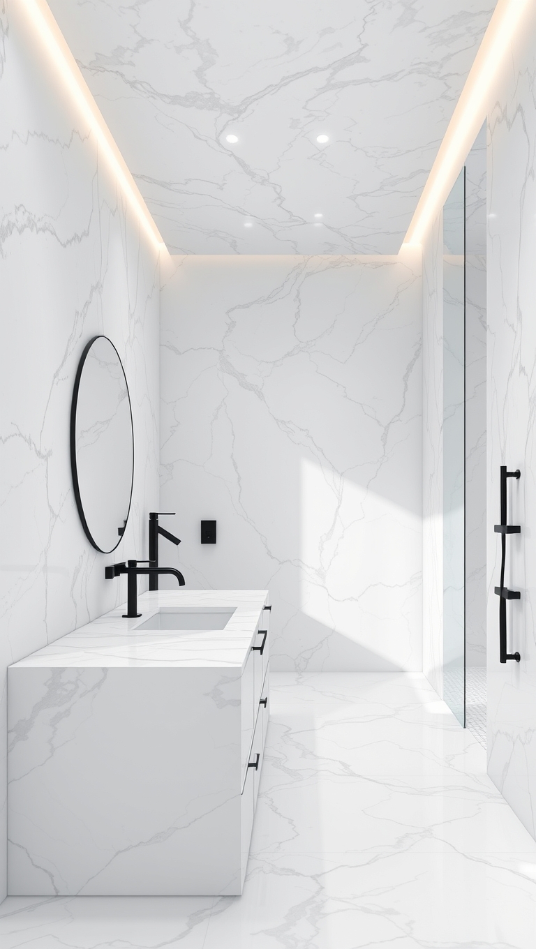 Marble Monochrome Bathroom Seamless Nirvana – 18M Viral!