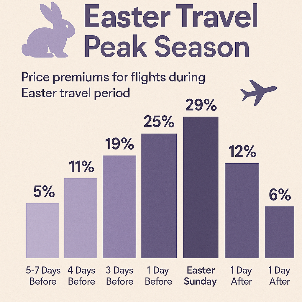 Airline ticket price graph showing Easter price surge