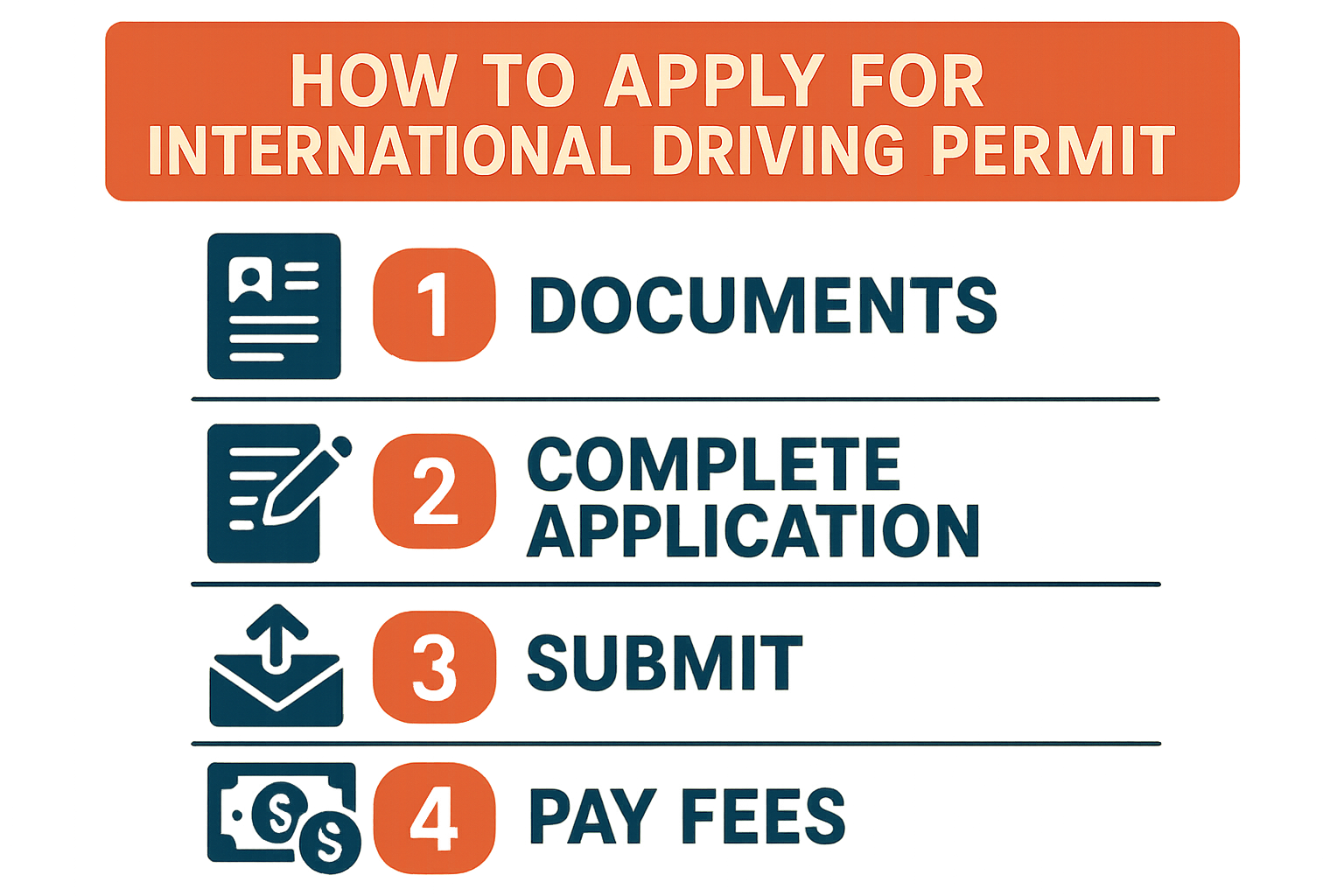 International Driving Permit document with U.S. driver's license and application form