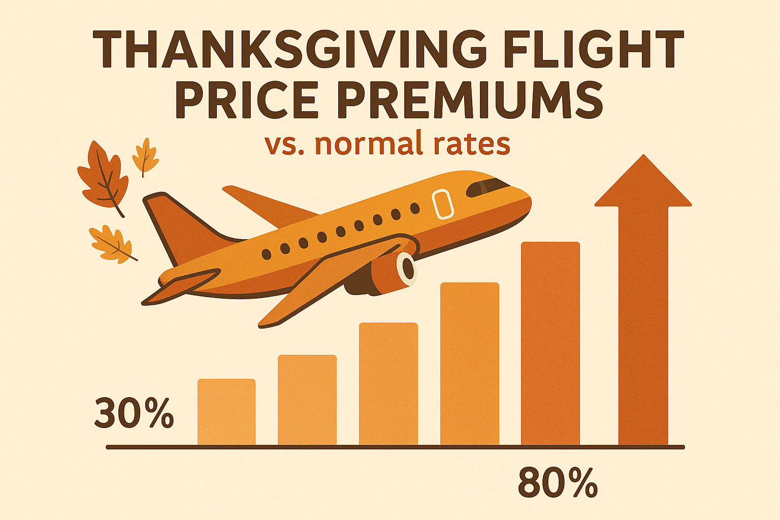 Comparative Thanksgiving flight price premiums for domestic and international routes