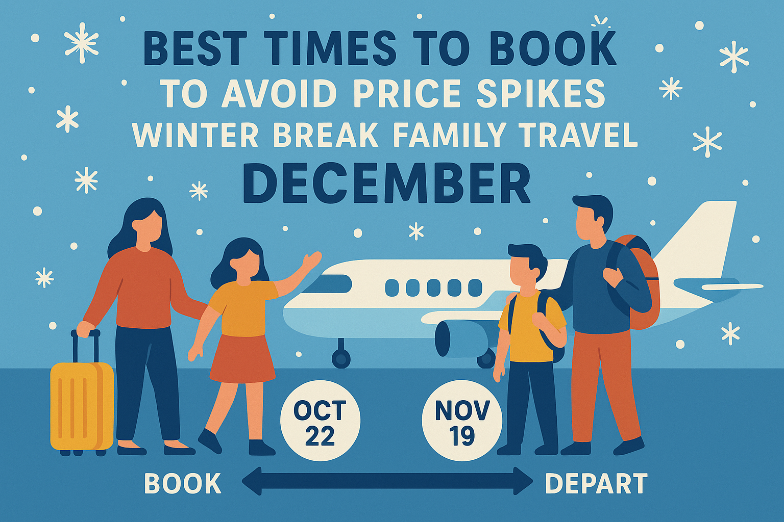 Infographic showing best times to book flights and avoid price spikes
