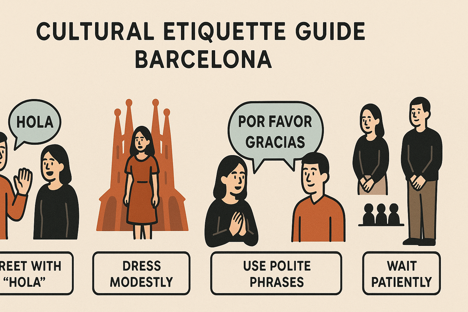 Street scene in Barcelona with local interaction